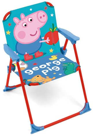 ARDITEX Silla Plegable con Brazos de George Pig - 38x32x53cm - Adecuado para jardín, Camping, Playa o montaña - Ideal para niños y niñas.