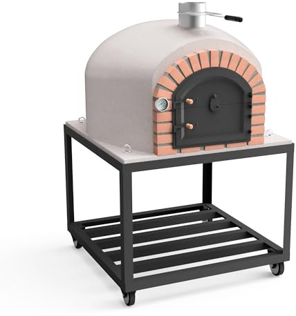 MOVELAR - Horno de Leña Exterior de Obra GRAN CANÁRIA (Burdeos - 80 x 80 x 170 cm) - Horno tradicional de leña para exteriores, aislamiento térmico, ideal para pizza y pan - REF: M00185