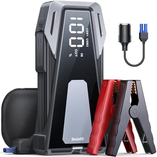 Booster Avviamento Auto da 5000A, 23800mAh Avviatore Batteria Auto per Tutti i Motori a Gas o 10.0L Diesel, Avviatore Emergenza per Auto/Moto con Torcia Portatile, Ricarica USB Rapida e 160W CC