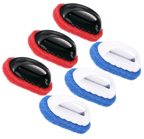 TOBBOMEY 6 Pièces Brosse De Nettoyage Éponge Lave-Vaisselle Nettoyant Ménager Brosse à Plancher Éponges à Récurer Robustes Éponge De Nettoyage à Récurer Nettoyant pour PP Black