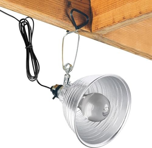 Reptilienlampe mit 5,5 Zoll Aluminium Reflektor | Haustier-Klemmlampe, 300 Lampenschirm, 360 Grad einstellbarer Winkel, Leuchtmittel nicht im Lieferumfang enthalten, Winkel verstellbar in