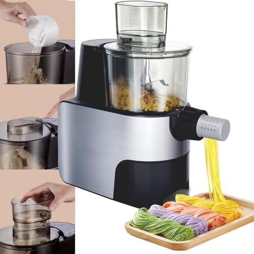 MáQuina AutomáTica Para Hacer Pasta, MáQuina Para Hacer Pasta DoméStica De 450W, MáQuina AutomáTica Para Hacer Fideos De 1,5 L Con 9 Formas De Fideos Para Elegir Para Cocina Hogar,Black