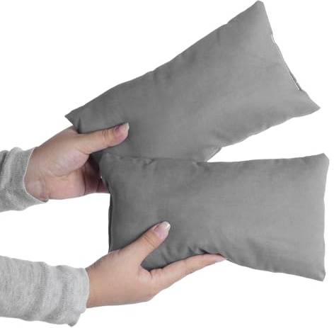 Tiny Pillow 2 Pack 9.5x5.5in Soft Travel Pillow for Neck Support(Dark Grey)
