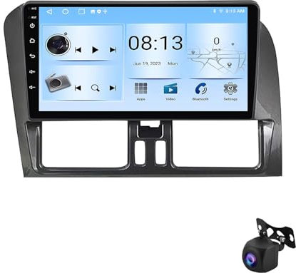 Android 13 Voiture Navigation Stéréo Lecteur Multimédia pour Volvo XC60 2008-2017 9 Pouces HD IPS Écran Tactile Radio avec WiFi Bluetooth Support Commande au Volant RDS(B,T 4G+WiFi 8Core 8G+128G)