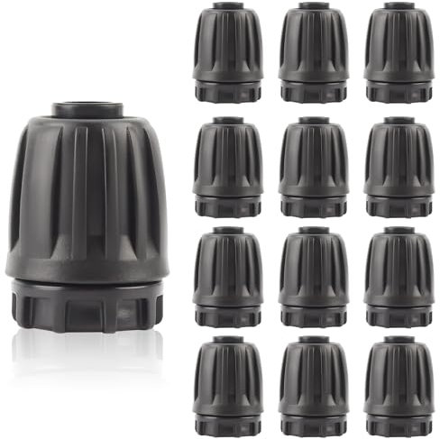 Kalolary 12P Tapones de extremo de 1/2 pulgada para tubería de riego de 16 mm - Conectores para sistemas de riego por goteo, jardín y césped