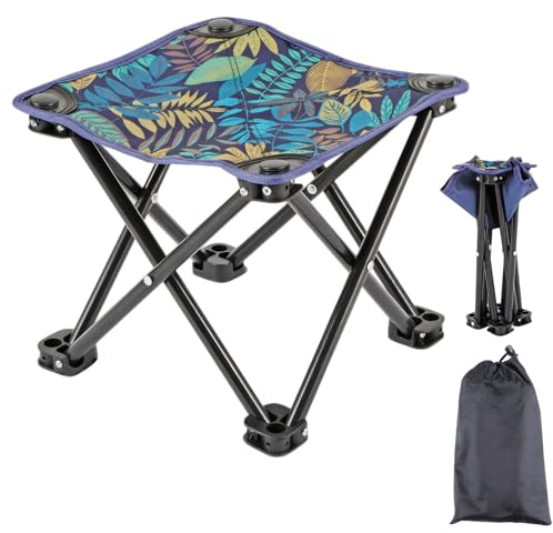 Sgabello Pieghevole da Campeggio, Mini Sgabello Pieghevole Portatile Sgabello da Pesca, Portatile Seggiolino da Leggero Pieghevole da Esterno, Sgabello da Disegno, per pesca, picnic, BBQ, disegno