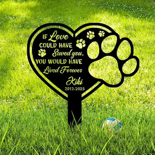 Cadeaux commémoratifs pour Chiens Pierre tombale commémorative personnalisée Marqueur de Tombe en métal personnalisé marqueur funéraire personnalisé pour Animal de Compagnie