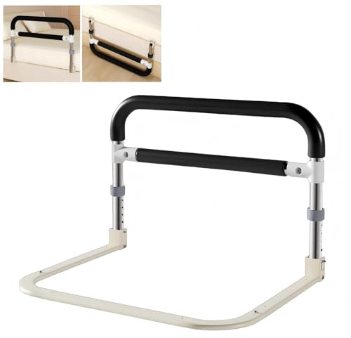 Barrière de lit pliable de 62,5 cm pour personnes âgées et adultes, barrière de lit de voyage réglable en hauteur pour enfants, protection de lit pour lit simple/double/lit king size, supporte 150 kg