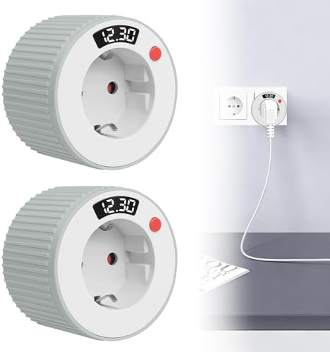 WIYETY 2 Stück Timer Steckdose: 24 Stunden Timer Mechanischer Zeitschaltuhr Steckdose, EnergiesparSteckdose für Haushaltsgeräte Feiertagsdekorationen, Lampen, Wachsen Licht