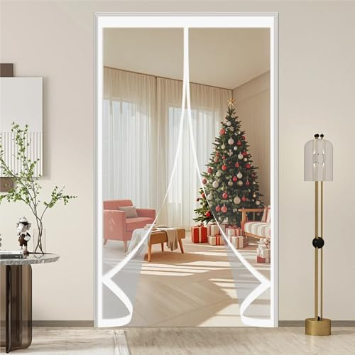 Rideau de Porte Thermique 70 x 140 cm Coupe-Vent, Protection Contre Le Froid, Isolation Thermique Porte Rideau Anti Froid pour Cuisine et Salon de, A