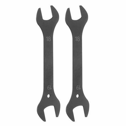 HARFINGTON 2pcs Super Thin Open End Wrench 18x19mm Metric Lightweight U-Shaped Spanner Double End Wrenches for Automotive Repair Furniture Assembly, Black