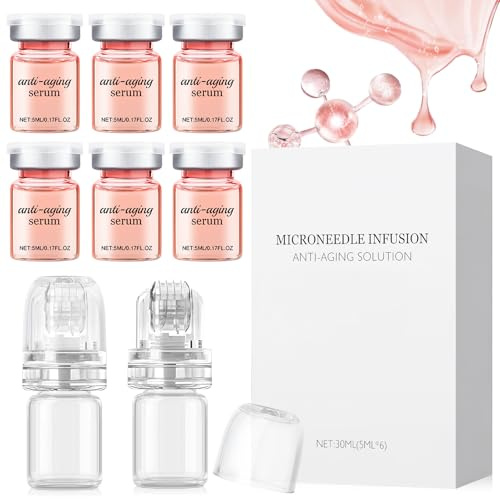 Micro Infusion Visage, Serum Microneedling Visage, Micro Needling visage, Atténue les Ridules, Raffermit la Peau, la Laissant Douce et Lisse, Convient à Tous les Types de Peau, 6 * 5ml