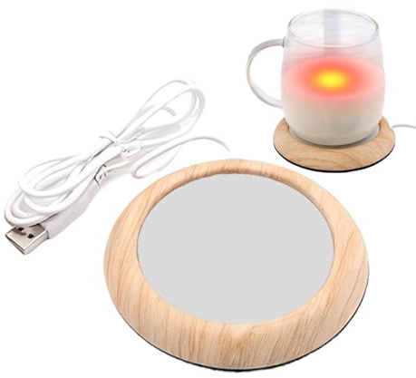Muggvärmare | Elektrisk värmeplatta via USB | Skrivbordsvärmare, mjölk och drycker | För, kontor, resor, sovsalar, lägenheter, män, kvinnor, födelsedag, jul