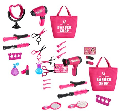 Gioco di Giocattoli da salone: Kit di Set di Asciugacapelli per ragazze, Accessori di Bellezza simulati, Trucco e Acconciatura Colorato | Divertente Giocattolo Educativo per la Casa e la Sala