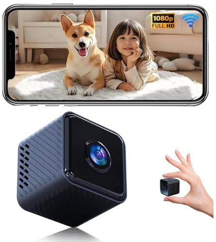 Mini Camera Espion sans Fil, Micro Camera Surveillance Wifi Interieur/Exterieure sans Fil avec Vision Nocturne et Détection de Mouvement, Petite Cachee Camera Espion pour Bebe Maison Chat Voiture