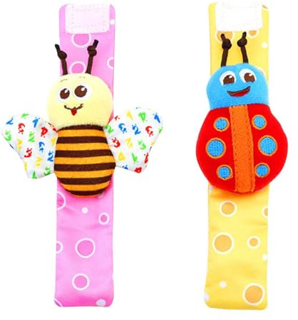 Rattle Socks Leksaker - Plysch babyarmband, sensoriska skallror för spädbarn, lätta inlärningstillbehör | Förtjusande hörselutvecklingsstrumpa för nyfödda småbarn Tidig lektid tillväxt sinnen