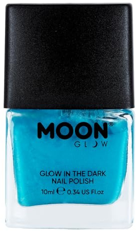 Moon Glow Esmalte de uñas que brilla en la oscuridad - Barniz de uñas fosforescente Azul 1 Unidad (Paquete de 1)