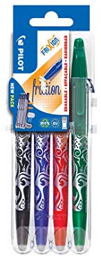 Pilot Pen 2260SG4E - FriXion Ball, Mine M 0.7 mm, 4er Set, schwarz, rot, blau und grün