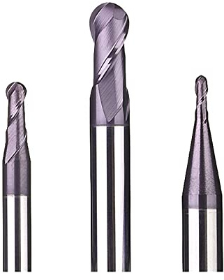 Fresa A Candela Con Testa Sferica 1pc Frese A Candela Con Punta A Sfera In Metallo Duro Integrale A Due Taglienti 2 Taglienti Fresa A Candela Cnc R0.5-R6.0 Per Lavorazione Di Superfici E Scanalature I