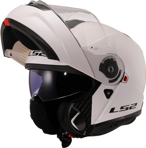 LS2 Motorcycle Helmet. Modular / Flip Front. FF908 STROBE II GLOSS WHITE-06 (S) 55-56cm