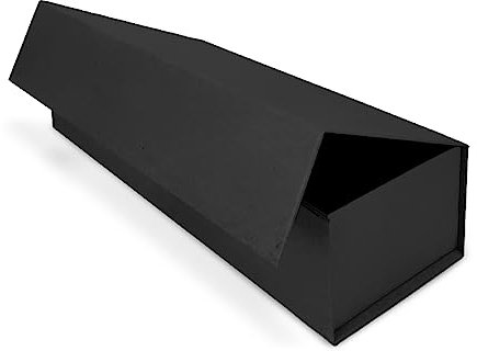 Verpackungswelt Geschenk-Box mit Deckel | 35 x 12 x 12 cm | Geschenk-Karton mit Magnet-Verschluss | Perfekt für Geburtstag, Hochzeit, Weihnachten, Geburt | Geschenk-Verpackung in Schwarz Natur