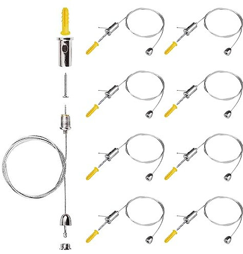 Mlysnd Suspension Cables Kit, 8 Pieces Ceiling Light Pendant Braided Flex Lamp Holder for LED Panel Light Aquarium Lights Pendant Linear Lighting Lights (1.5M)