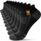 FORVEVO 10 Paar Sneaker Socken Herren 43-46, Sportsocken Baumwolle, Atmungsaktive Laufsocken Kurz für Laufen Tägliche (Schwarz)
