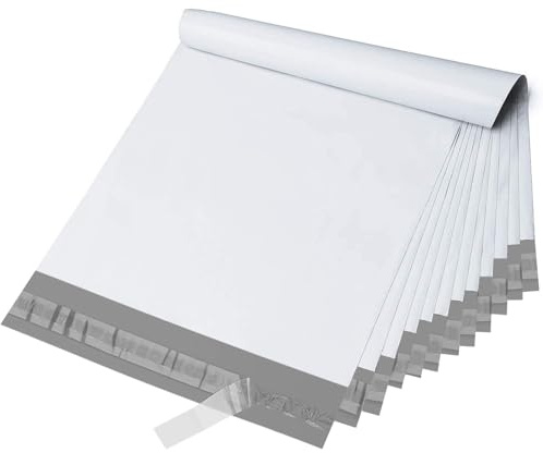 Switory Versandtaschen für Kleidung 253 x 333mm Versandtüten für Kleidung mit starkem selbstklebendem Klebstoff Versand Tüte, 25 Stück – Weiße