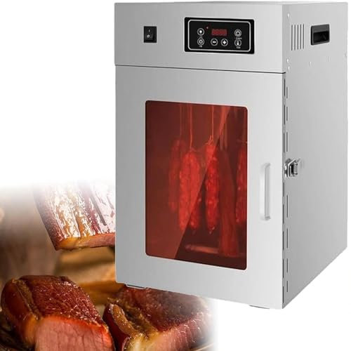DPQYJPP Essiccatore Carne Rotante con Rotazione a 360 °, essiccatore Rotante Salsicce, Pancetta, Pollo, Anatra, Pesce, Manzo, con Timer Digitale 24 Ore, essiccatore per Alimenti Commerciale