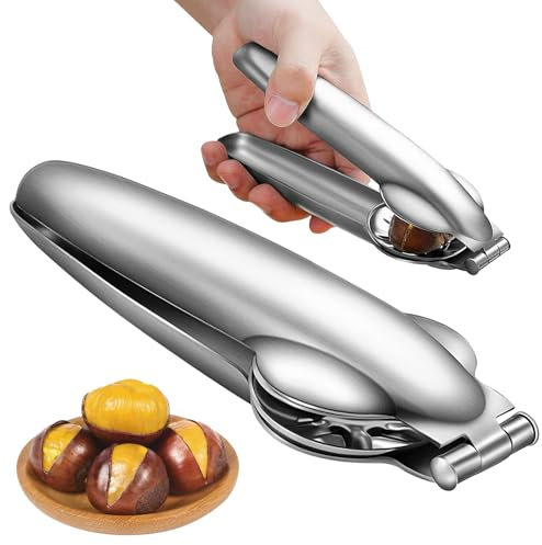 Axinyijia Taglia Castagne a Croce, Incidi Castagne Clip in Acciaio Inox, Schiaccia Castagne Tagliacastagne Multifunzionale Pinza per Castagne