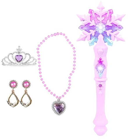 Toyhood Light Up Snowflake Wand, LED Glowing Fairy Princess Wand With Sound Music for Kids Girls Party Favors Costume Cosplay Pretend Play Christmas Birthday