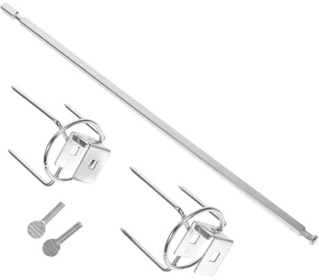 TOBBOMEY Fourchette Rotative En Acier Inoxydable Pour Broche Poulet RôTi Accessoire De Cuisine Pour Four Et Barbecue Facile À Installer Et Nettoyer 11X2 Pouces
