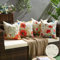 Extérieur Housse de Coussin Lot de 4 Imperméable Motif Fleurs Motif Coussins Décoratifs Canapé Taie d'oreiller pour Patio Jardin Salon Chambre Décoration 40x40 cm