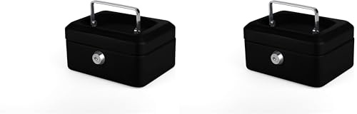 Pavo 8011827 Caissette à monnaie 15 cm Noir (Lot de 2)