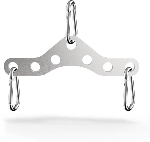 J Bryant Stainless Steel Double to Single Pulley Adapter Plate – Gym Cable Machine Connector with 3 Carabiners for Lat Pulldown, Triceps, Biceps & Functional Training