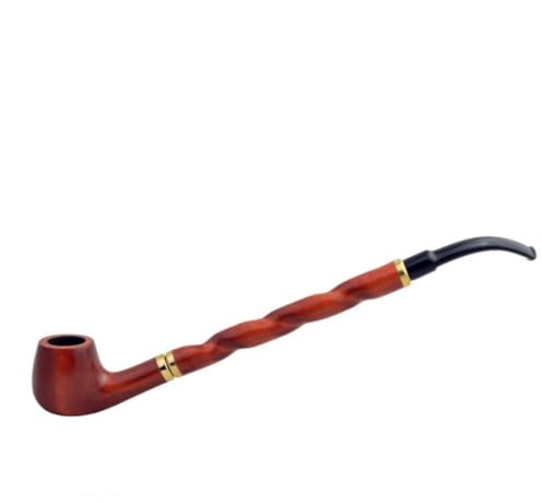 Mr. Brog BENT ALBERT nr. 15 Churchwarden visselpipa – 27 cm – handgjord av päronträ – 3 mm metallkylare – tobakspipa för män (pecan)
