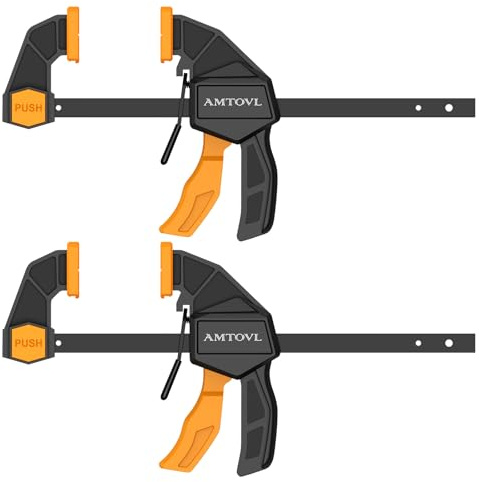AMTOVL 2 Piezas Abrazaderas de Barra,Ancho de Tramo 155mm,Rango de Expansión 280mm,Fuerza de Sujeción 75kg,Herramientas para Carpintería Madera