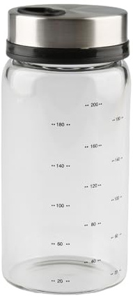 Wellrun 200ml Clear Glass Salt & Pepper Shaker with Adjustable Pour Holes,Stainless Steel Lids,Moisture Resistant Spice Dispenser for Kitchen & Dining