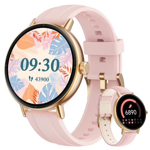 Smart Watch for Women, 1.27 HD Round Face Fitness Watch with Heart Rate/Sleep/SpO2/Stress/Calories Monitor, Sports Running Watch for iPhone Samsung Android iOS, 110+ Sport Modes & IP68 Waterproof
