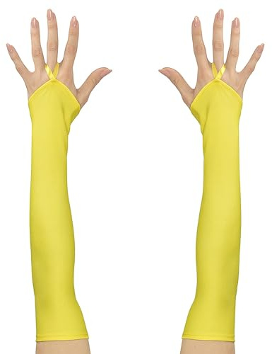 Widmann 00596 – neonfärgade fingerlösa satinhandskar, andra leksaker