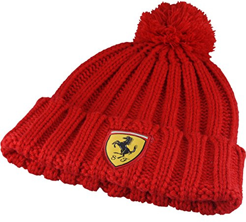 Ferrari Scuderia F1 mössa tofs stickad mössa 54 cm röd, Röd, one size