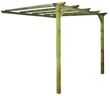 PERGOLA ADDOSSATA IN PINO IMPREGNATO 300X280X250 CM