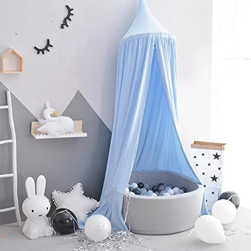 Barn baby spädbarn bomull liten duva säng baldakin, myggnät gardin hängande läs/spela tält för inomhus- och utomhusbruk, enkel fuskveck effekt mångsidig säng/sovrumsdekoration, insektskydd/höjd 240 cm