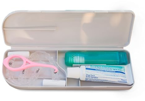 Capsule Dental - Dental Retainer Travel Case, Silicone Retainer Case for Aligners, Mouthguards, and More, Dental Kit Oral Care Tools with Travel Toothbrush and Aligner Removal Tool