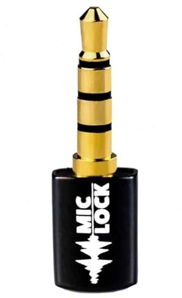 Mic-Lock 3.5mm for Headphone Port - Microphone Audio and Data Security - Privacy Protector for Laptops, Smartphones, Tablets, and Computers (Black, Single Pack)