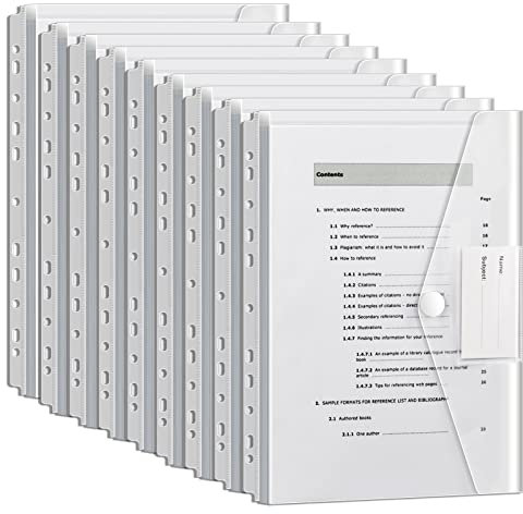 24 Stück Dokumentenmappe A4, Registermappen mit 11 Lochrand, Transparent Wasserdicht Dokumententasche Sammelmappen für Dokumente Organisieren