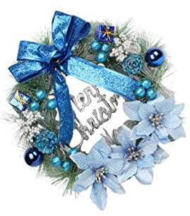 VICASKY 30 cm, natalizia in pino bacca, nodo di arco, simulato per esterni/interni, decorazione natalizia