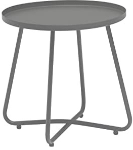 Dehner sidobord Ibiza, ca Ø 45 cm, höjd ca 45 cm, stål, pulverlackerad, antracit