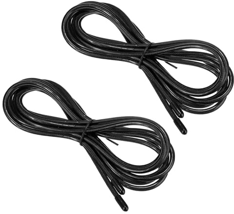 PATIKIL 10 pies Cable de Repuesto para Cuerda de Saltar de Velocidad Paquete de 2 Cables de Repuesto de 4.5mm para Cuerdas de Saltar de Alta Velocidad Negro