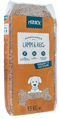 Primox Hunde-Trockenfutter 15kg | hergestellt in DE | Nährstoffreich | Ohne Zucker & andere Zusätze | Für Vitalität & Gesundheit beim Hund (Lamm & Reis)